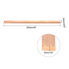 MECCANIXITY 3Pcs 8" x 2/5" Copper Flat Bar,1/5" Thickness Copper Bar Stock for Grounding Systems Architectural Projects