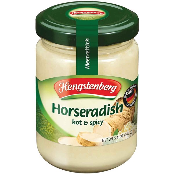 Hengstenberg Horseradish Hot & Spicy, 5.1-Ounce Jars (Pack of 12)