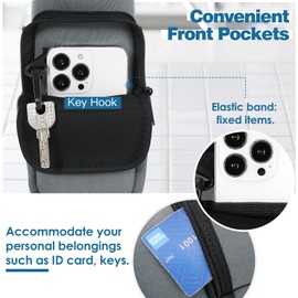 Nuovoware Water Bottle Carrier Bag, 25oz/32oz Bottle Pouch Holder, Adjustable Shoulder Hand Strap 2 Pocket Sling Neoprene Sleeve Sports Accessories for Men/Women Hiking Travelling, Grey