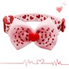 azuza Valentine's Day Dog Collar Removable Valentine Bowtie Dog Collar
