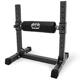 Houbos Bulgarian Split Squat Stand - Single Leg Squat Stand，9 Adjustable Roller Heights, Comfortable Padding for Squats, Leg Lunges, Bodyweight Training (Silver)