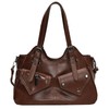 Y2K Retro PU Leather Shoulder Bag Women Large Tote Crossbody