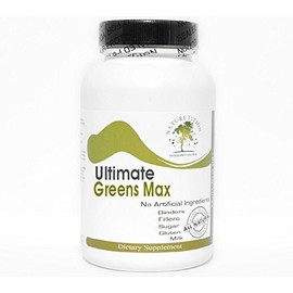 Naturetition Supplements Ultimate Greens Max - Kelp Bladderwrack Dulse Clubmoss Irish Moss Gentian ~ 180 Capsules - No Additives