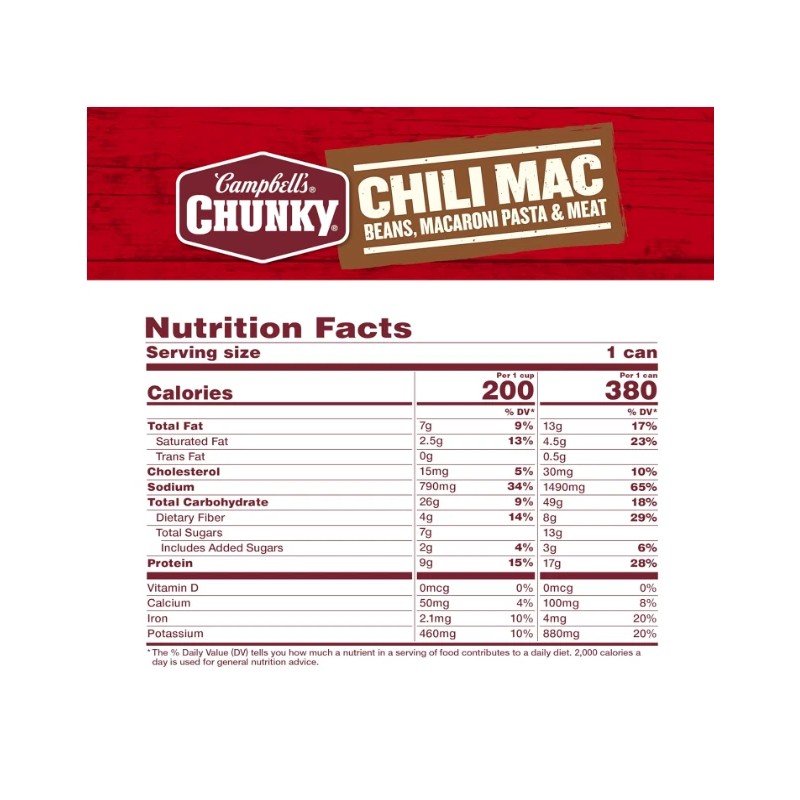 Campbell's Chunky Soup Chili Mac 16.3 Oz Can Case of