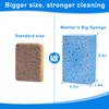 Extra Large Dish Sponges Kitchen for Cleaning, Natural Cellulose Sponges