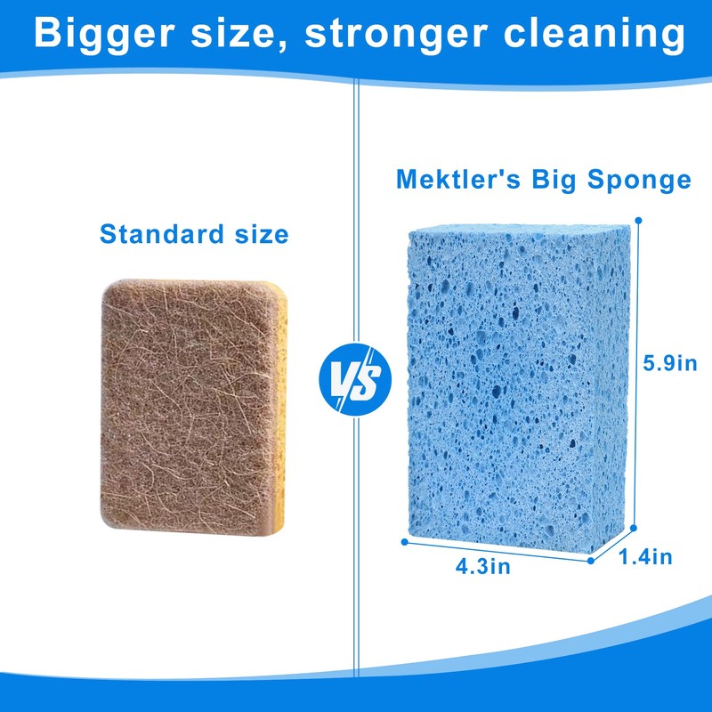 Extra Large Dish Sponges Kitchen for Cleaning, Natural Cellulose Sponges