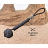 Coeburn Tool Monkey Fist Lanyard Black Braided Paracord With Viking Bead 4.25"