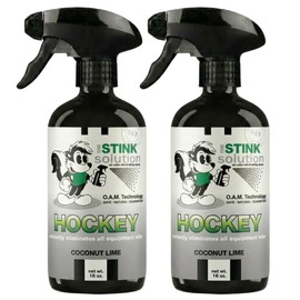 The Stink Solution Hockey Odor Eliminator For Strong Odor: Quickly Banish Sweat & Body Odor From Hockey Gear, Skates, Hockey Bags, Gloves, & More! Safe Hockey Deodorizer - 2 16 oz Bottles Coconut Lime