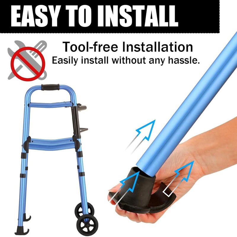 4 Pcs Walker Glide Skis Rubber Universal Walker Ski Glides