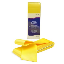 Yellow Satin Blanket Binding Tape 2" x 4 3/4 Yards – Single Fold Satin Quilt Binding for Blanket Edges, Glossy Polyester Trim for Sewing, Quilting, Baby Blankets, Crafts, and Fabric Projects