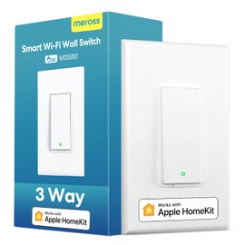 3 Way Smart Switch, Meross Smart Light Switch Supports Apple HomeKit, Siri, Alexa, Google Assistant & SmartThings, 2.4GHz WiFi Light Switch Neutral Wire Required, Remote Control Timer 1 Pack