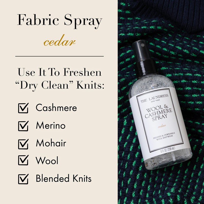 The Laundress Wool and Cashmere Fabric Spray, Wool Dewrinkle Spray,