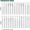 KEWAYO 30pcs Diamond Grinding Bits Set, Diamond Coated Rotary Burrs,