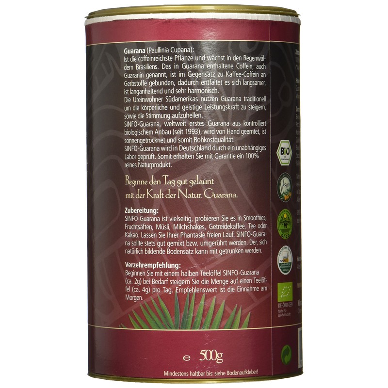 Sinfo Organic Guarana Powder from Brazil, Activating, Pack of 1