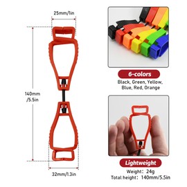 6PCS Glove Clips - Heavy Duty Glove Clip for Work, Adjustable Glove Clamps for Work Clips (Construction/Motorcycle) Light Blue