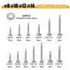 weideer 840pcs #8#10#12#14 Self Tapping Screws for Metal,410 Stainless Steel