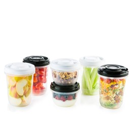 2friends 6 Frischhaltedosen mit Schraubdeckel, z.B. für Meal Prep, stapelbar, gefriergeeignet, mikrowellengeeignet, BPA-freier Kunststoff, geprüfte Qualität!