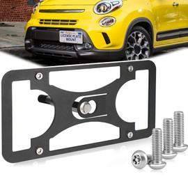 Anti Theft Front License Plate Bracket Mount Compatible with Fiat 500L 2014-2020,No Drill Tow Hook License Plate Frame Holder,Installs in Seconds