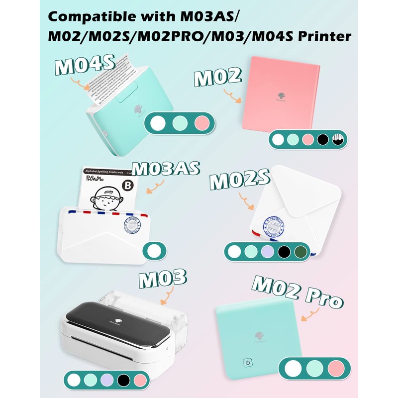 Phomemo White Self-Adhesive Thermal Paper, Glossy Printable Sticker Paper Label