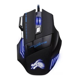Mouse Gamer Óptico USB Dragón con Luz Led RGB 5500 dpi
