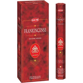 HEM Frankincense Incense Sticks Pack of 6 (120 Sticks) – Natural Resin Aroma for Meditation, Spiritual Use & Aromatherapy – Includes JRose Wooden Incense Holder – Relaxation Gift Set