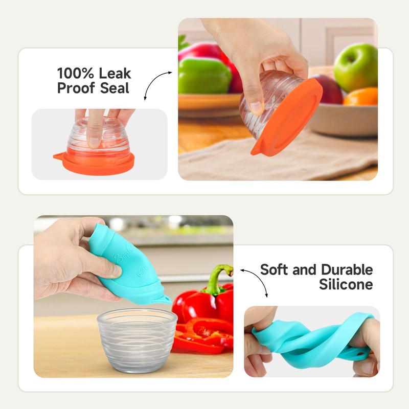 Sophico Silicone Replacement Lids for Libbey 6.25 ounce Small Glass