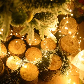 Lycklig Battery Operated Christmas Lights, 20FT Garland Lights 200 Led Fairy Lights with Remote 8 Modes Christmas Fairy Lights Waterproof Fairy Lights for Bedroom Christmas Tree Wreath Decorations