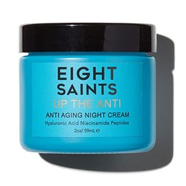 Eight Saints Skin Care Up the Night Cream Crema hidratante facial para reducir líneas finas y arrugas, crema antienvejecimiento natural y orgánica para cara y cuello con niacinamida y ácido