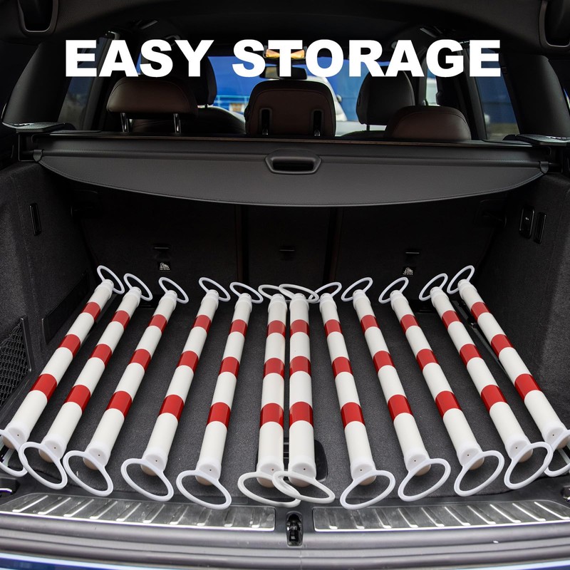 Huwena 12 Pcs Retractable Traffic Cone Bar Length from 4