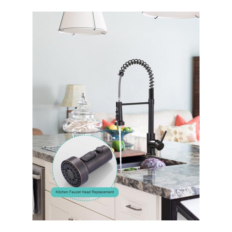 Pull Down Faucet Head Replacement: 3-Function Faucet Sprayer Head with