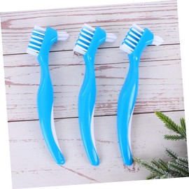 Baluue 9pcs Denture Brush Double Sided Denture Cleaning Brush for False Teeth Non-slip Handle