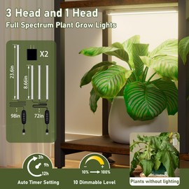 CODACE Plant Stand Indoor with Grow Light - 71 Inches Tall Plant Shelf, 8 Tiered Large Metal Plant Stand, Square Flower Stand Display Rack for Living Room, Balcony, Patio, Garden