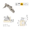 Emuca - Pack of 2 X91 Inset Hinges 165 Degree