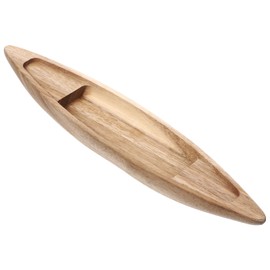 HOMSFOU Unfinished Wooden Boat Wooden Nautical Fishing Canoe Toy Ocean Landscape Ornament for Centerpiece Home DIY Project Supply Wooden Fishing Boat