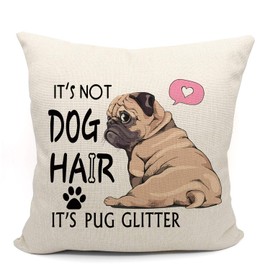 Mancheng-zi Pug Pillow Covers 18x18, Reserved for The Dog Pillow, Funny Pug Gifts