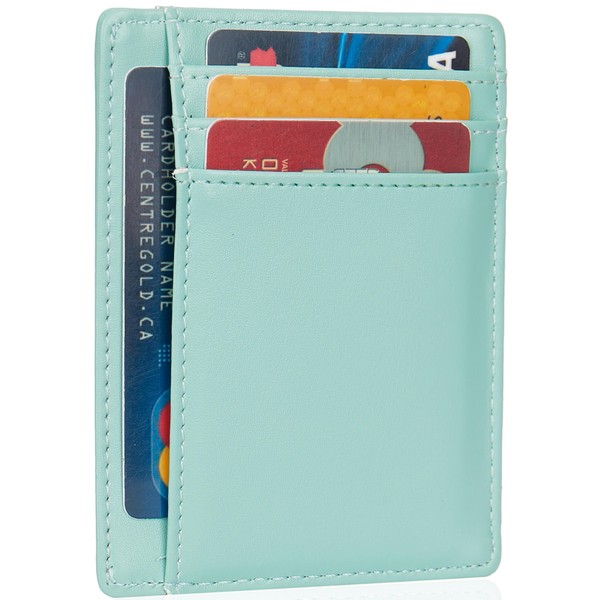 LinsCraft Slim Minimalist Wallet, Small Leather Front Pocket Wallets, RFID