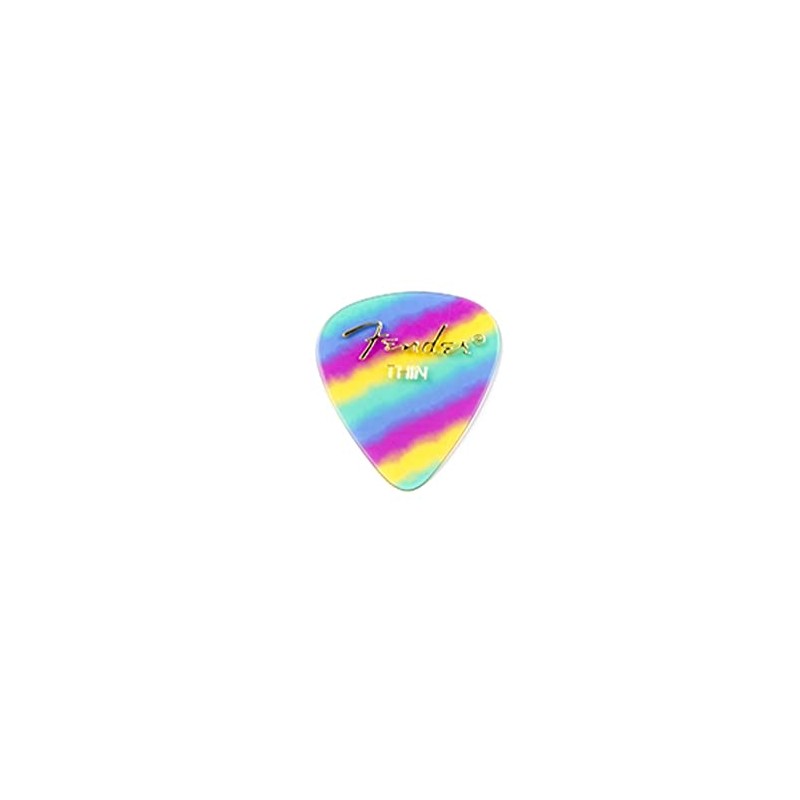 Fender Graphic Guitar Picks 351 Shape, Guitar Accessories, Rainbow, Thin,