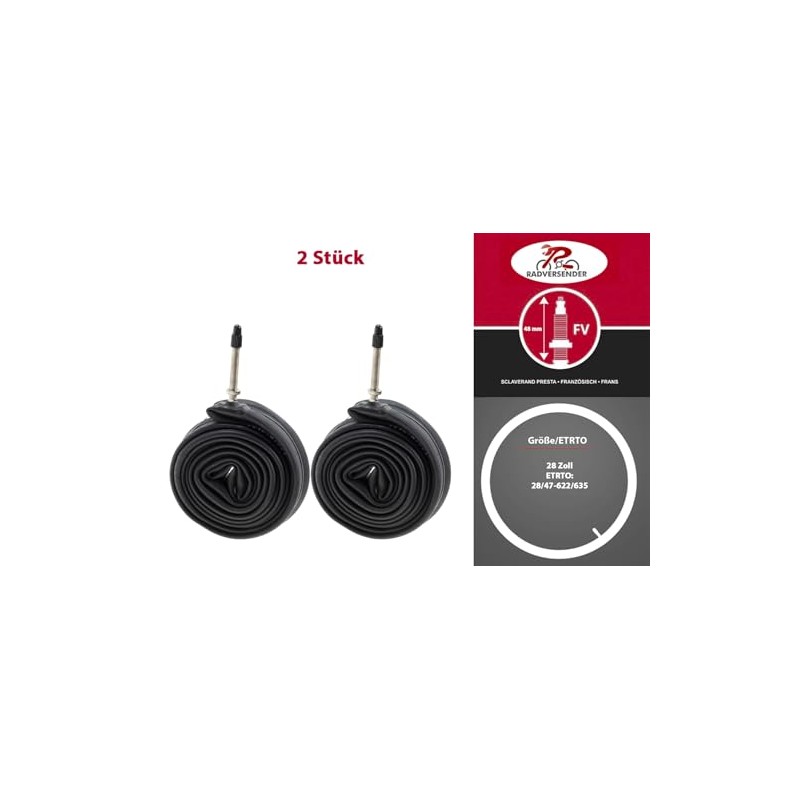 2 x 28 inch bicycle inner tubes 28/47-622/635 Presta valve