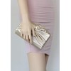 Girly Handbags Large Bow Clutch Bag, gold