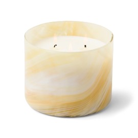 Paddywax Scented Candles Whirl Collection Fragrant Soy Wax 3-Wick Candle in Swirled Blown Glass, 14-Ounce, Golden Coast