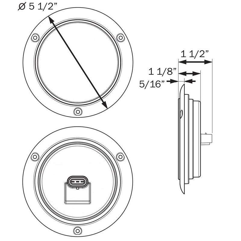 Optronics STL101RFMB GloLight 4” Red LED Lights with Mounting Flange