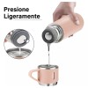 Vaccum Flask Termo 500ml, 3 Tazas, Acero Inoxidable 12 Hras