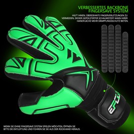 EPCILON Goalkeeper Gloves, Football Gloves, Boys, Girls, Junior, Adult Football Training Goalkeeper Gloves with Non-Slip & Primium Grip Fingersave (Green, 7)