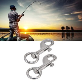 LISND Clips de Buceo, 13 mm de Ancho de Apertura 316 Acero Inoxidable Grado Marino Gancho de Seguridad Giratorio Impermeable 2 Piezas para Llavero para Correa de Mascota para Exteriores