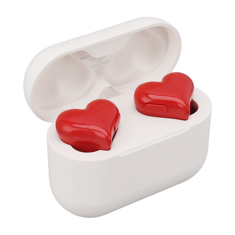 Wireless Earbuds Stylish Cute Heart Shaped Noise Cancelling HiFi Stereo