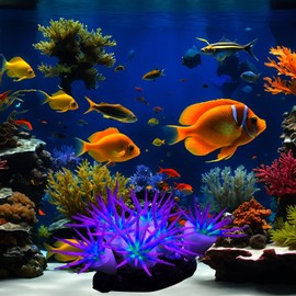 Fish Tank Glowing Coral Ornaments,Suction Cups Fish Tank Coral Ornaments | Glowing in The Dark Aquarium Accessories Landscaping Plant for Apartment Dorm Hotel
