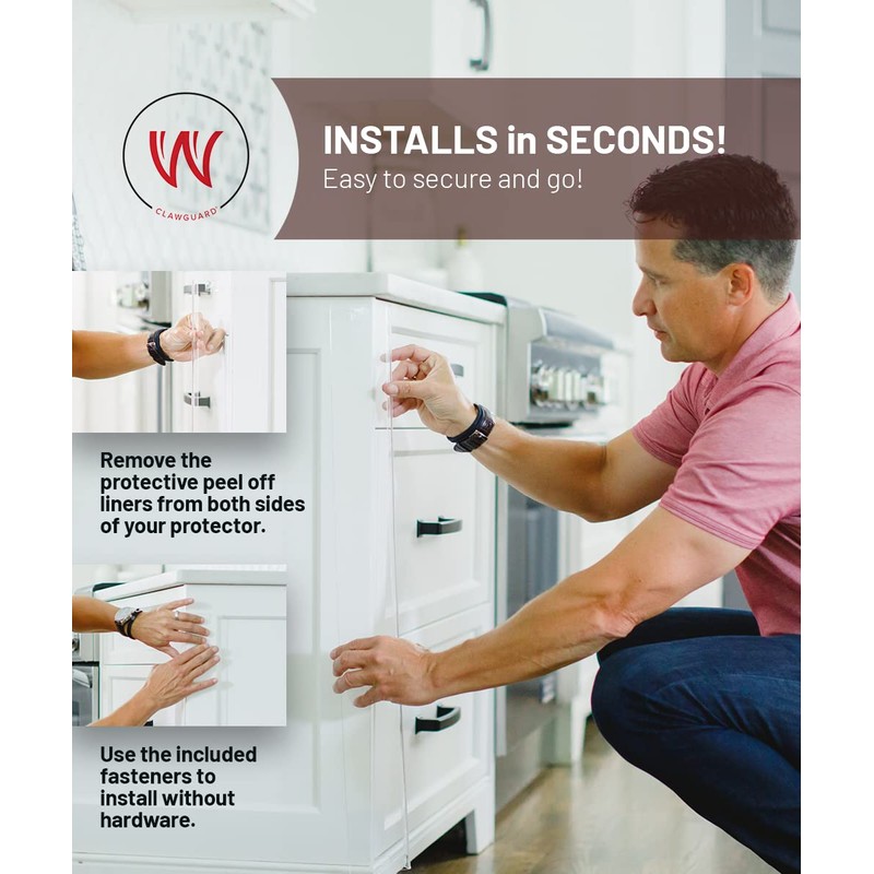 CLAWGUARD Edge & Countertop Protector – 29.5x2.25 in. Clear Plexiglass