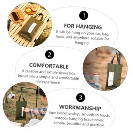 Ciieeo Portable Outdoor Camping Tissue Bag Travel Size Dry Wipes Fabric Holder Napkin Bag Barbecue Tissue Holder Creative Hanging Lightweight