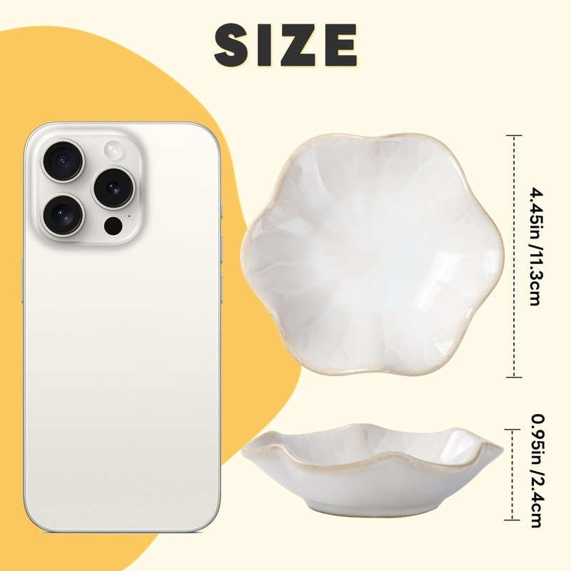 White Ceramic Jewelry Dish, Lotus Leaf-Shaped Trinket Tray and Ring