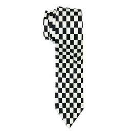 List A BLACK WHITE Checkered Tie - Novelty Fashion Statement Necktie for all meetings and outfits